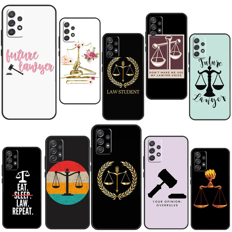 Lawyer Judge Pattern Art Case For Samsung A54 A34 A14 A13 A23 A33 A53 A73 A51 A71 A72 A12 A22 A32 A42 A52 Back Cover