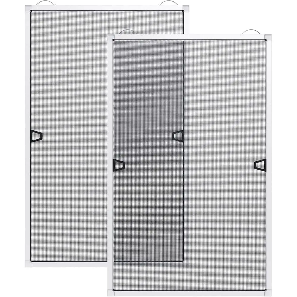 

DIY Window Screen Kit, Easy to Cut, Includes Mesh and Parts for Window Screen Replacement, White, 46 x 46