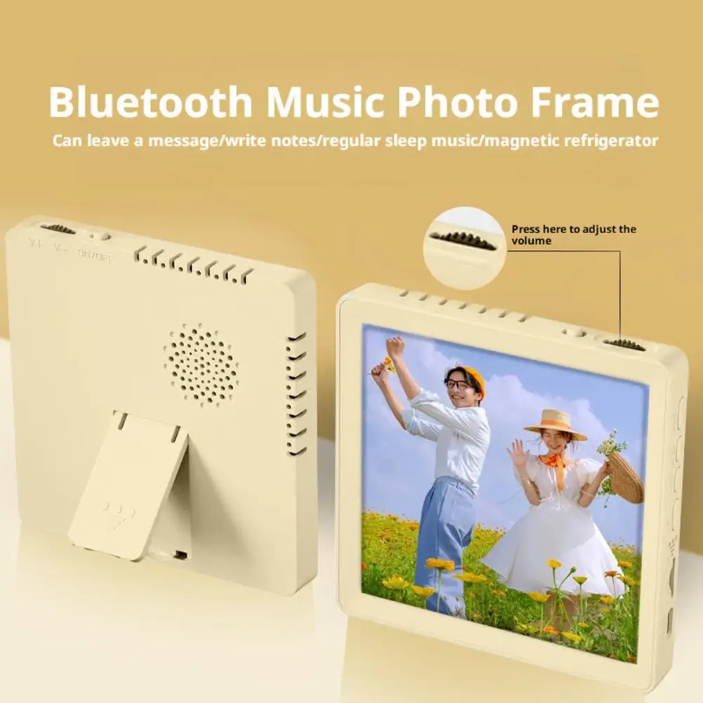 Music Fridge Magnet With Photos Music Frame Bluetooth Speaker Personalized Music Audio Support Recording TF Card Playback
