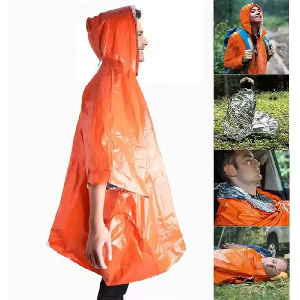 

Multifunctional Outdoor First Aid Raincoat Raincoat Outdoor Thermal Reflective Blanket Windproof Emergency Blanket Thickene H9H4