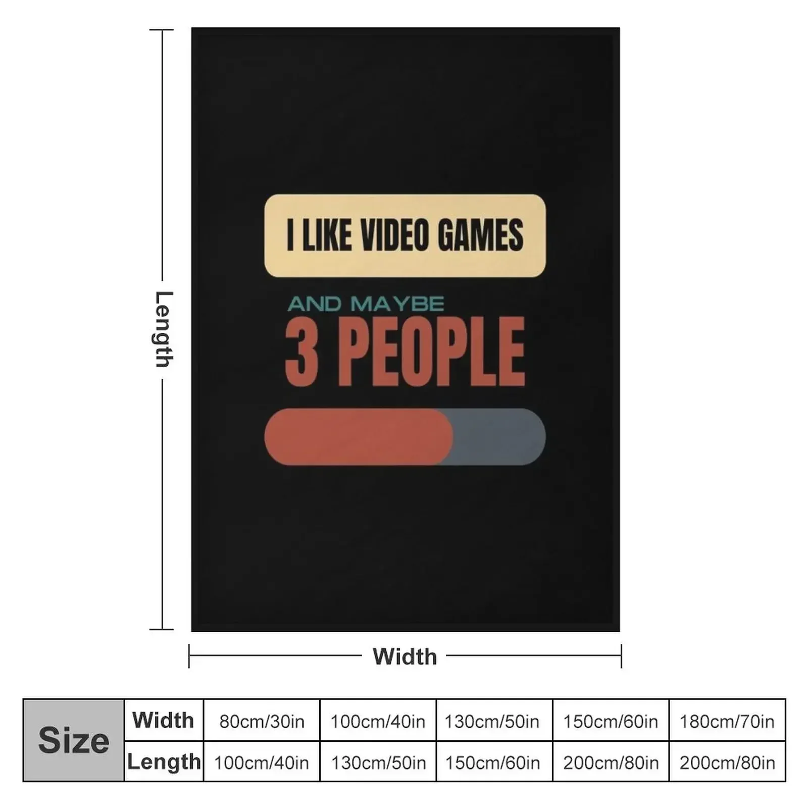 I Like Video Games And Maybe 3 People Throw Blanket couch cozy soft plush fuzzy picnic outdoor blanket