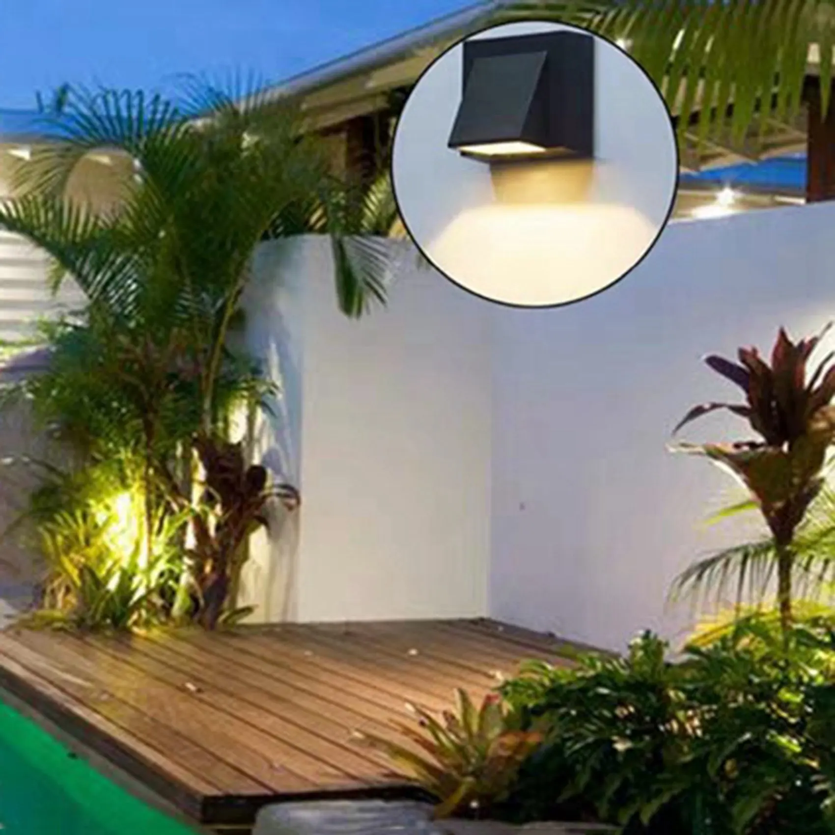 AT21-6X 3W Modern Minimalist Creative Outdoor Waterproof Wall Lamp LED Outdoor Garden Light Warm White