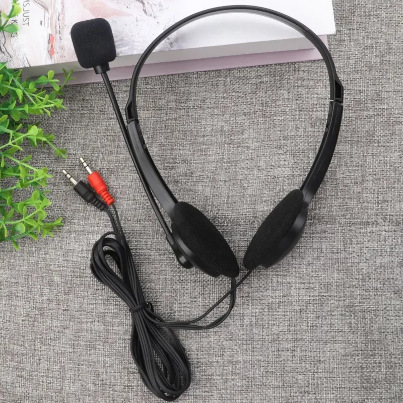 Wired Headset Dual 3.5mm Plug Business Office Call Center Learning Noise Cancelling Comfortable Microphone Universal PC Phone