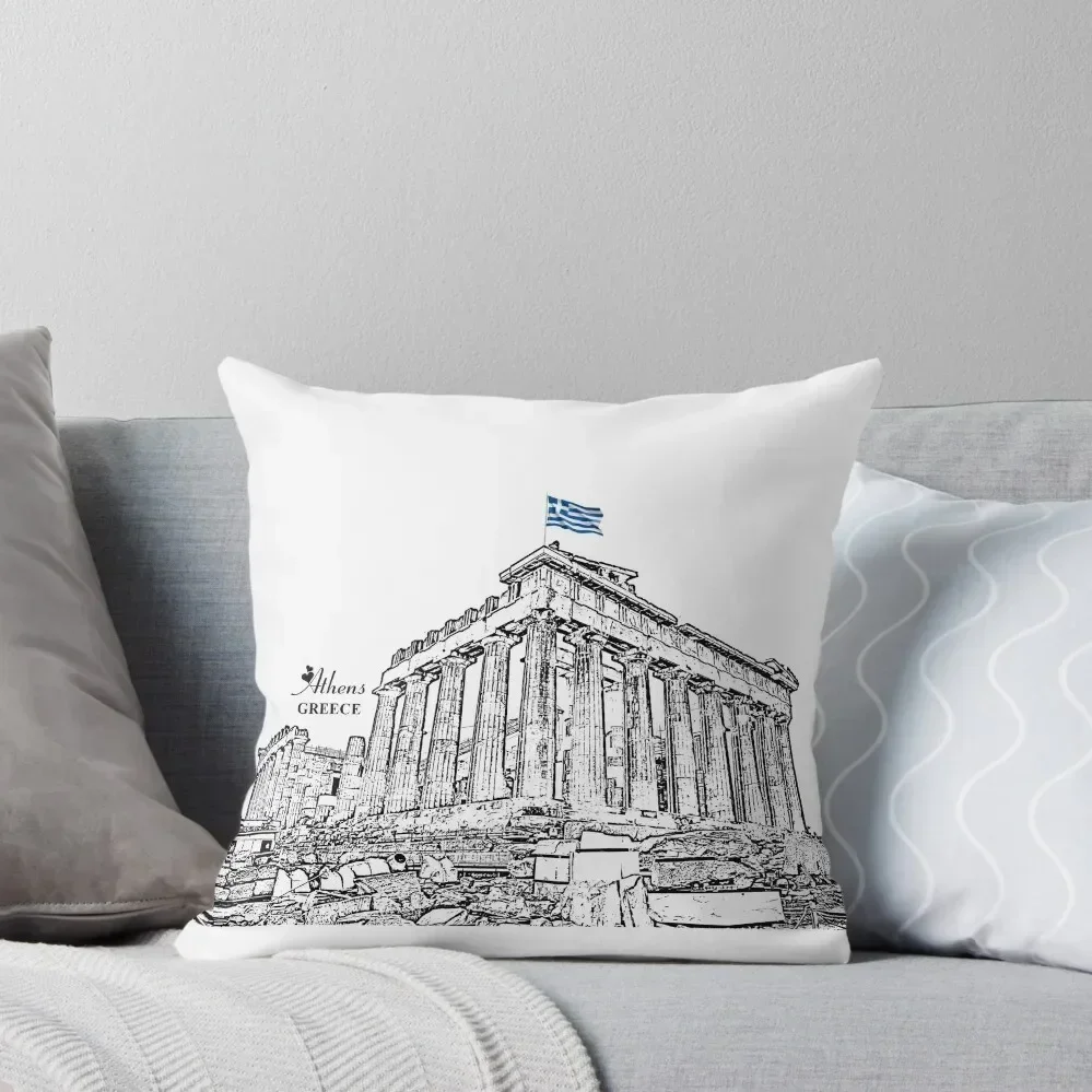 Athens, Greece - Parthenon at Acropolis Throw Pillow home decor items bed pillows Pillowcase pillow