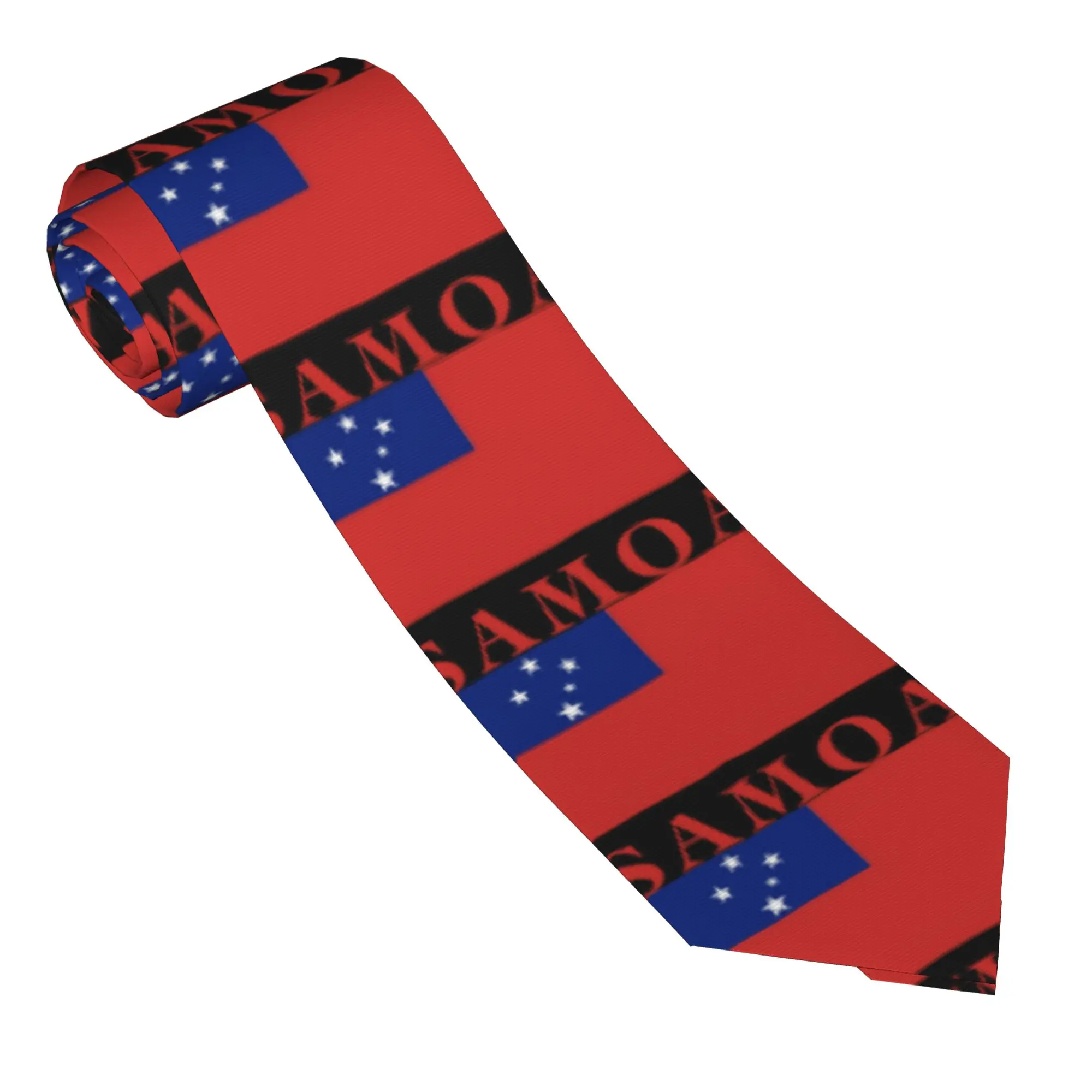 Mens Tie Samoa Flag  Neck Ties  Cute Funny Collar Tie Pattern Cosplay Party Quality Necktie Accessories