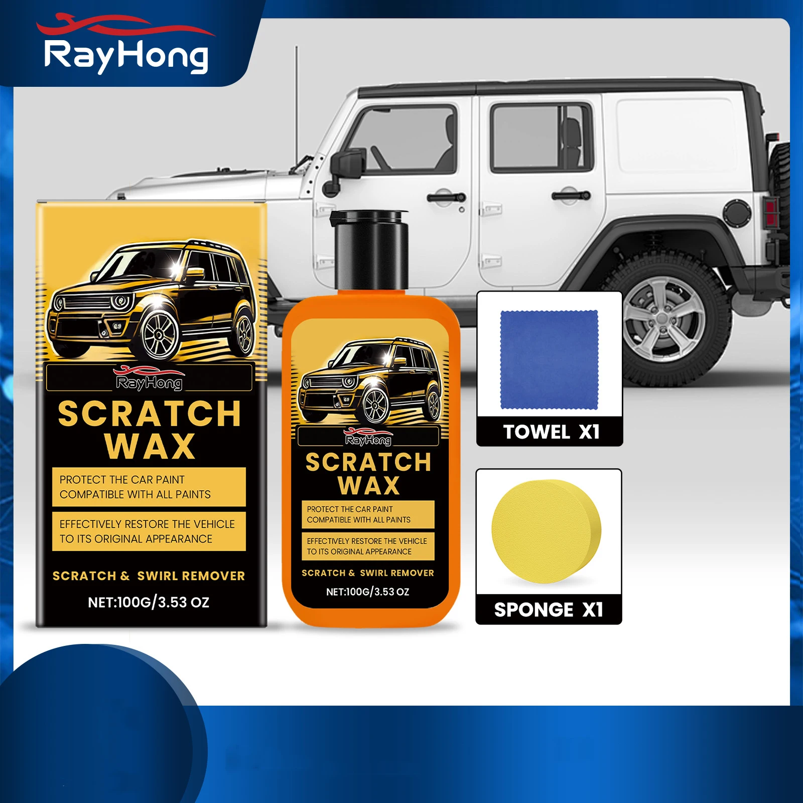 

Car Scratch Remover, Car Scratch Maintenance Paste, Fast Scratch Removal, Cleaning and Convenient Use