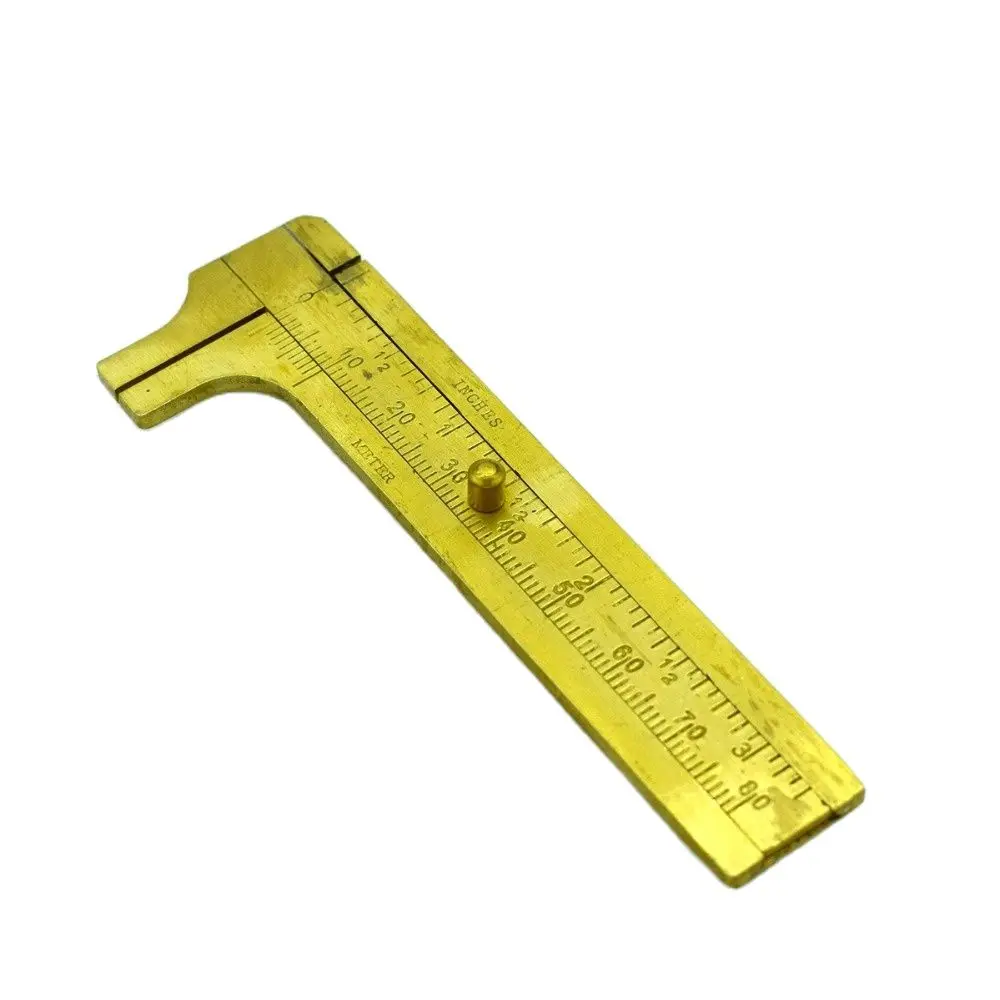 Mini Brass Slide Caliper Vernier 80mm Double Scale Jewelry Measuring Gauge