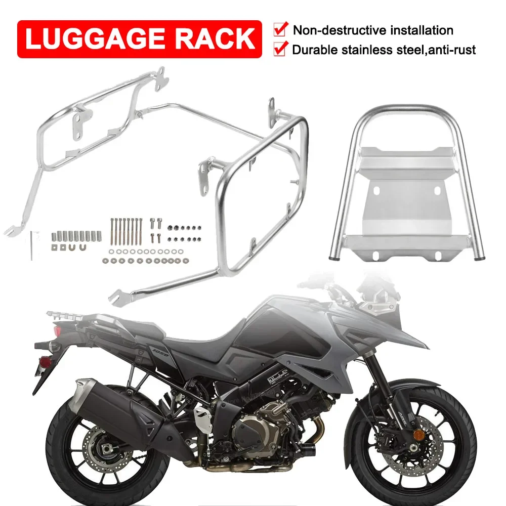 

Top Case Panniers Saddlebag Luggage Rack For Suzuki V-Strom 1050 DL1050 2020 2021-ON Motorcycle Trunk Stainless Steel Bracket