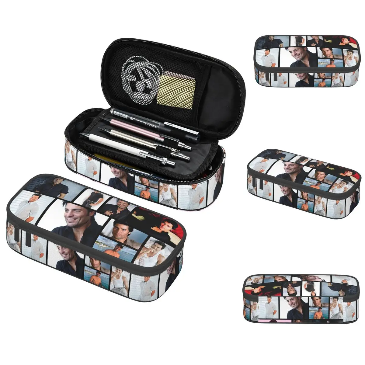 Chayanne 3 Federmäppchen für Jungen und Mädchen, Schule, Stiftbox, Bleistiftbeutel, Schreibwaren, Stifthalter, Tasche