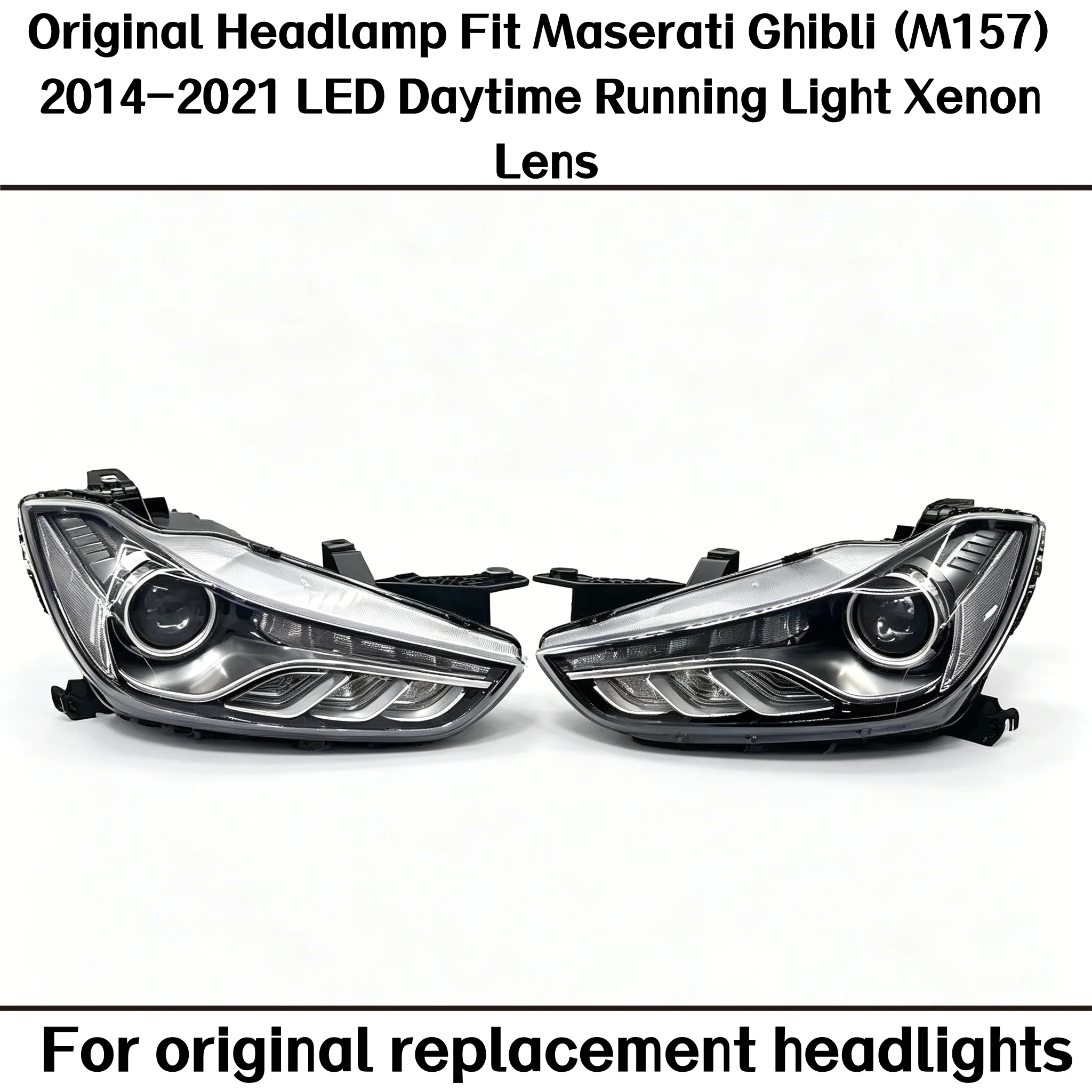 

For Maserati Ghibli 2014-2021 M157 OEM Headlight Assembly with LED DRL & Xenon Lens Headlamp Replacement Auto Parts