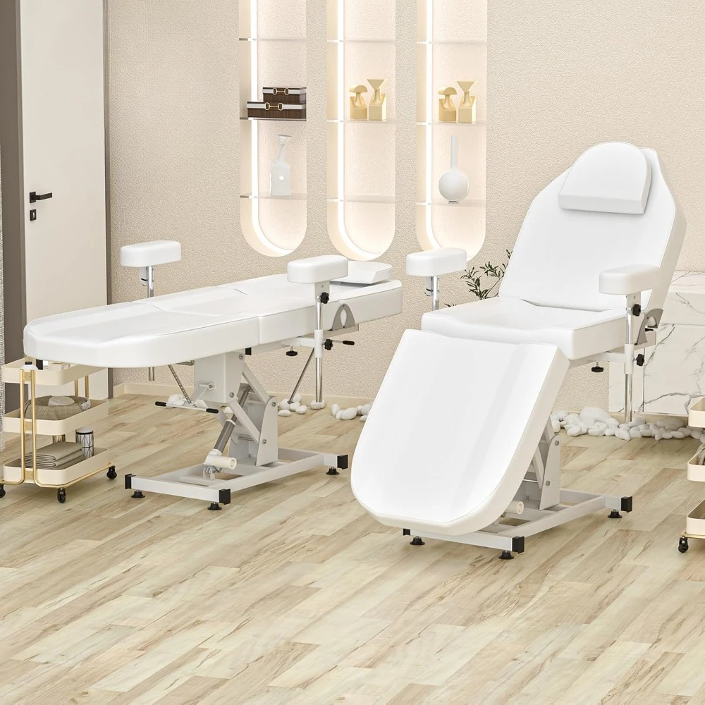 Electric Tattoo Chair Bed, Motorised Height Adjustment Facial Bed Professional Beauty Bed Spa Chair Massage Table