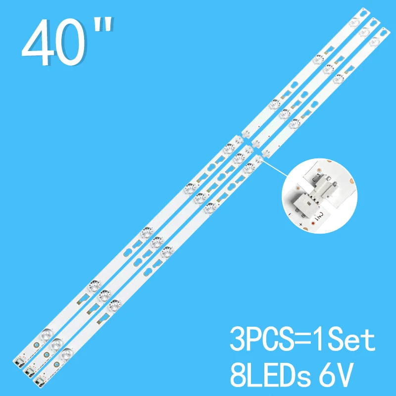 New 3PCS/lot 780mm 8LEDs 6V For TCL 40