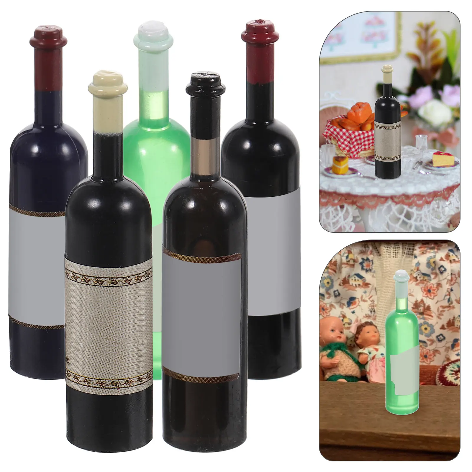 

5 миниатюрных пластиковых бутылочек-игрушек для декора, имитация напитков для ландшафтного дизайна