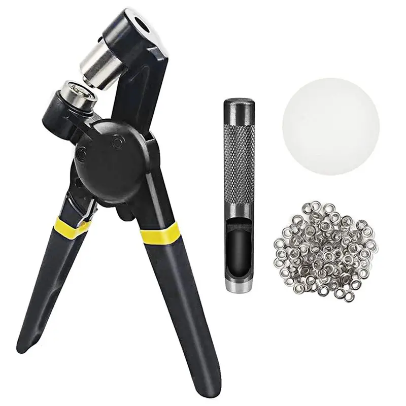

Professional Tool Canvas Snap Kit Press Pliers 3/8 Inch (10Mm) Hole Punch Manual Kits Handheld Small Hole Machine With Silver Gr