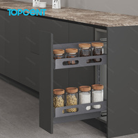 TOPCENT New Arrival Factory Modern Luxury Basket Drawers Kitchen Storage Hardware Stainless Steel Pull Out Basket In Cabinet