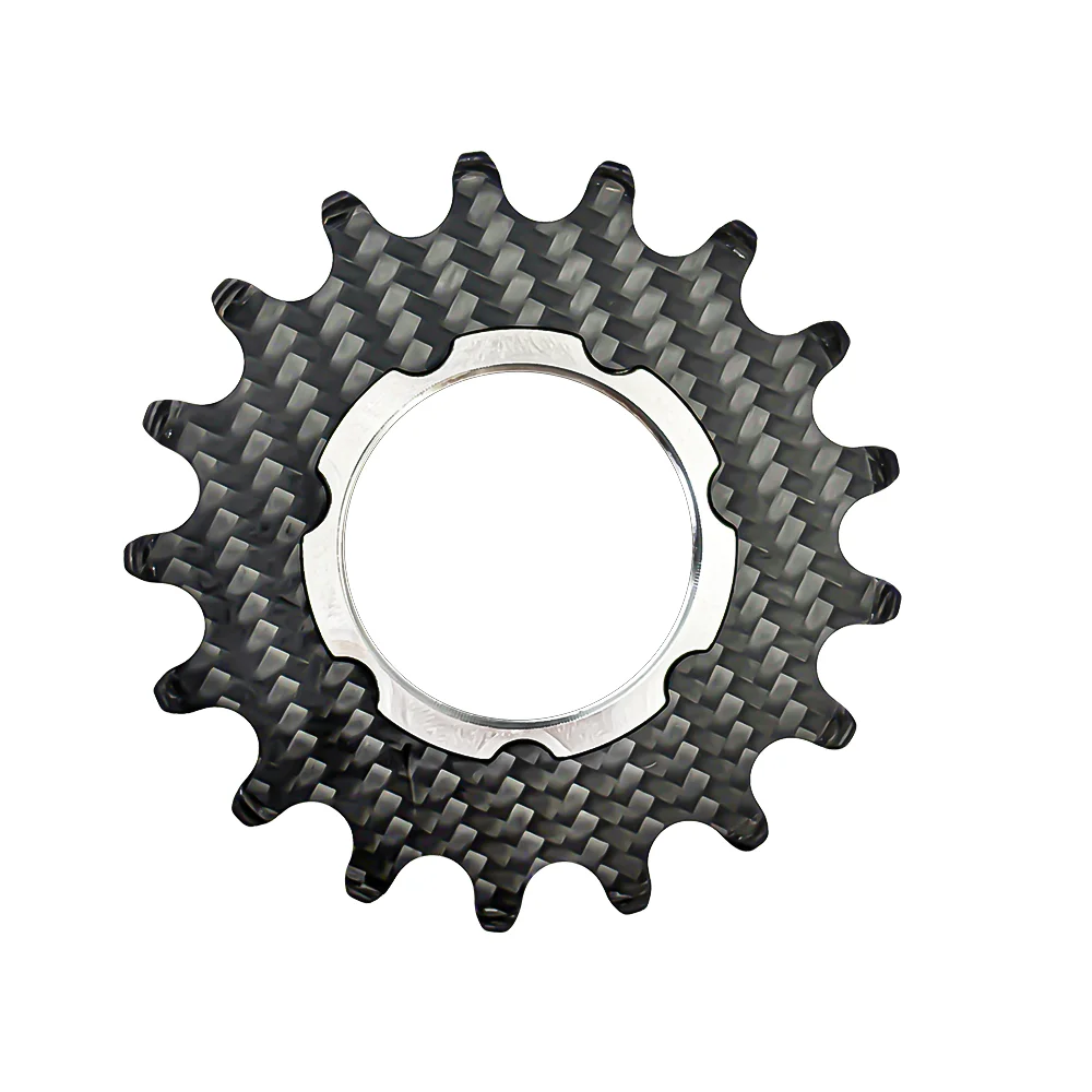 BALUGOE Fahrrad-Schwungrad mit festen Zähnen 15T-20T, Einstufiges Rennrad-Schwungrad aus Carbon, 1/8" dicke Zähne – Detail 10