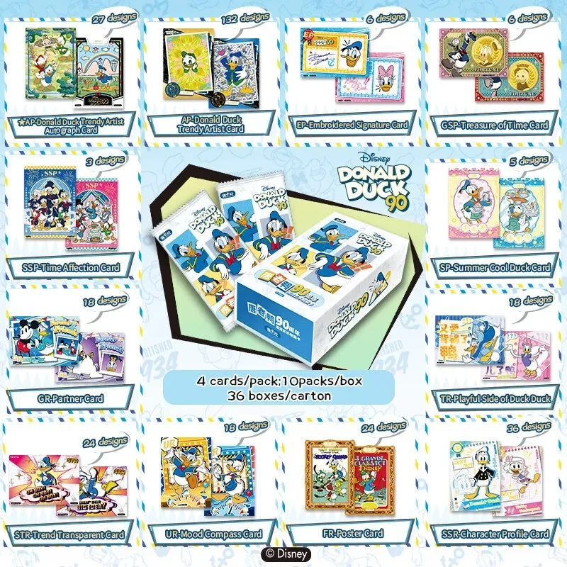 10 Packs CARDFUN Donald Duck 90th Anniversary Official Anime TCG CCG Collectible Card Game Trading Cards Hobby Gifts Toys