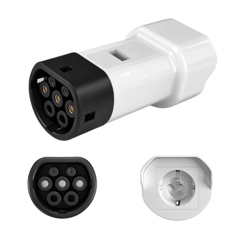 Type 2 car V2l to 16A European socket adapter, converts Type 2 discharge to 220V AC travel charging