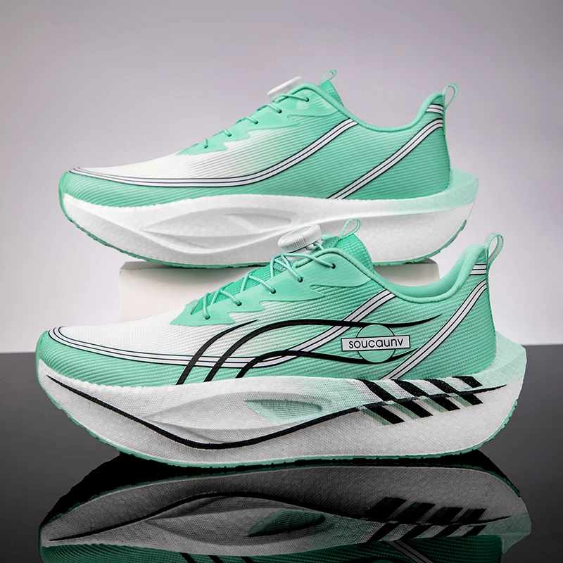 أحذية الجري الرجالية المصنوعة من الكربون، أحذية الماراثون الرياضية المتخصصة للتنفس، خفيفة الوزن للنساء، أحذية رياضية مريحة غير قابلة للانزلاق