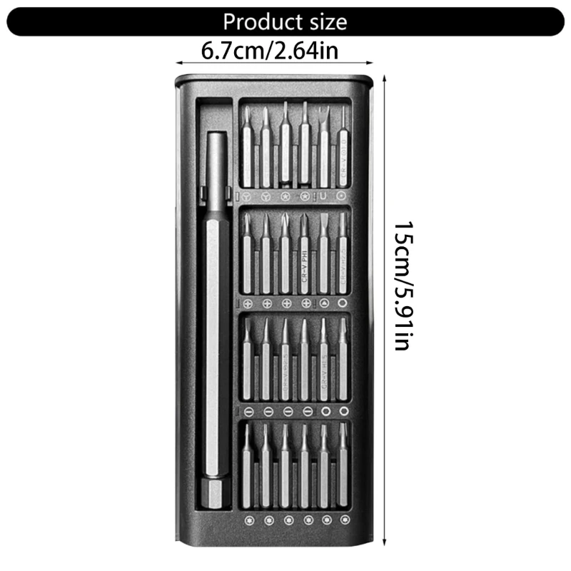 Juego destornilladores precisión 25 en 1 Destornillador precisión 25 en 1 destornillador pequeño para PC Gafas