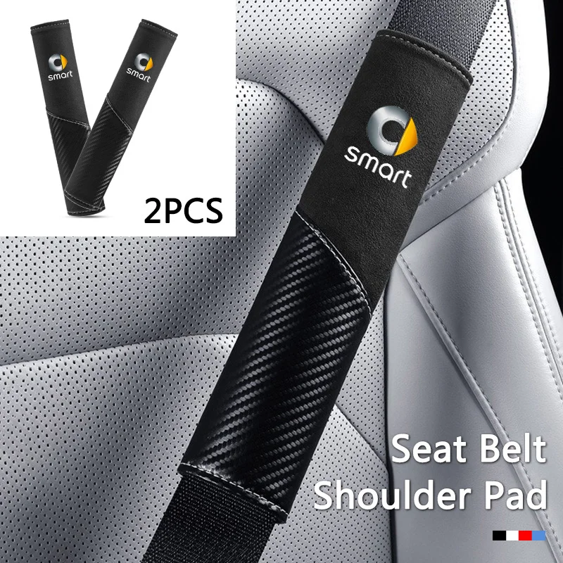 

2Pcs Car Seat Belt Shoulder Pad Protection Cover For Smart Fortwo 451 450 453 EQ Forfour Coupe Interior Auto Accessories