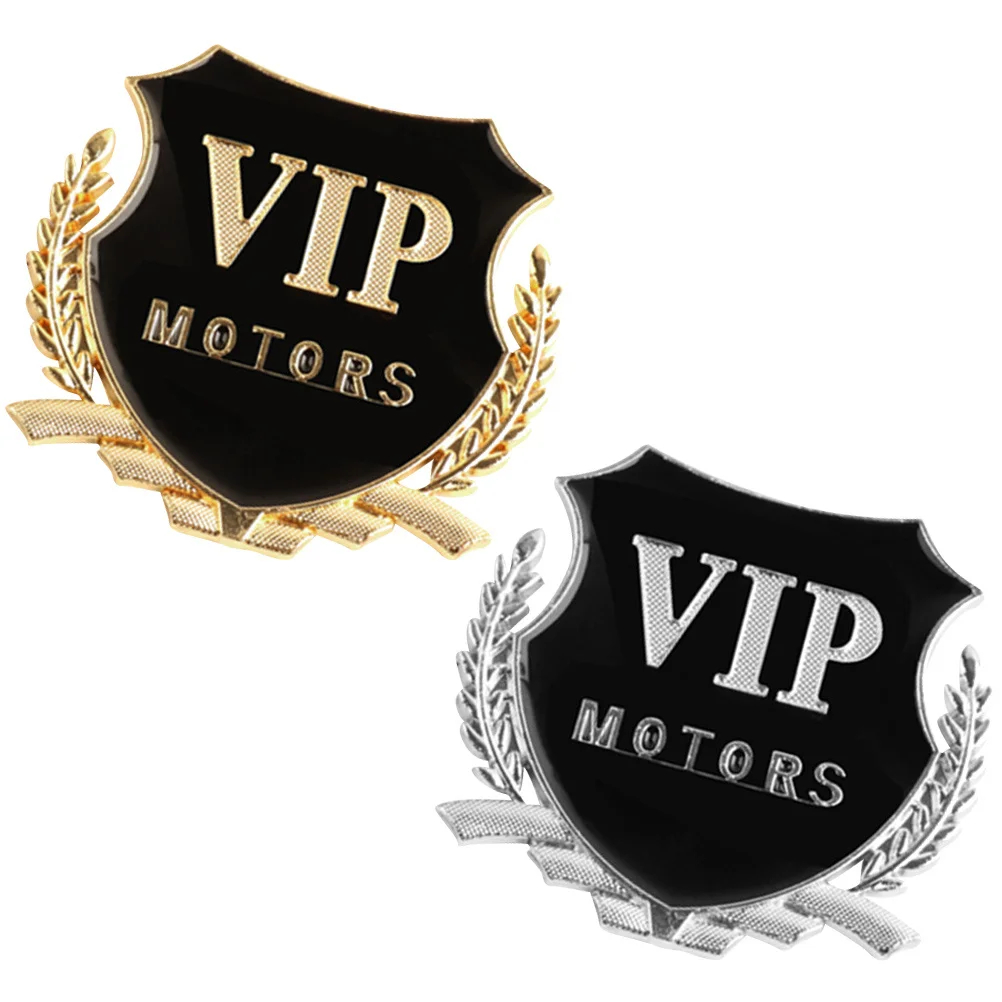 

2Pcs Metal Vip Side Sticker Car Window Logo Decal Body Auto Decor Durable and Stylish Car Logo Sticker Body Auto Decor
