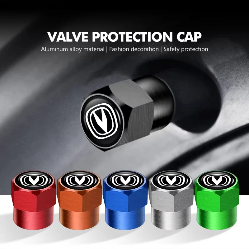 Alloy Car Tire Valve Dust Caps Leak Proof Universal Covers For Changan CS15 CS20 CS35 CS55 CS85 CS95 CX20 CX70 EADO RAETON