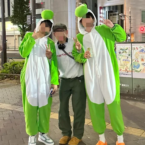 2024 Mario Bros Yoshi Ein Stück Pyjamas Anime Männer Halloween Cosplay Overall Kostüm Cartoon Karneval Partei Rolle Spielen Requisiten Geschenk