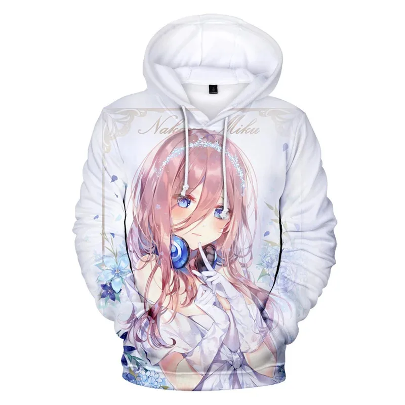 2025 yiyi3D Nakano Miku Pakaian Anak Laki-Laki Perempuan Kawaii Manga Hoodies Anak-anak Sweatshirts The Quintessential Quintuplets Hoodie Pria Wanita