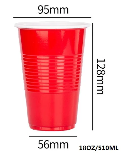 20 pezzi per confezione da 18 once tazze usa e getta per feste tazza rossa senza BPA per feste di compleanno, matrimoni, Pasqua, congratulazioni o bar di casa