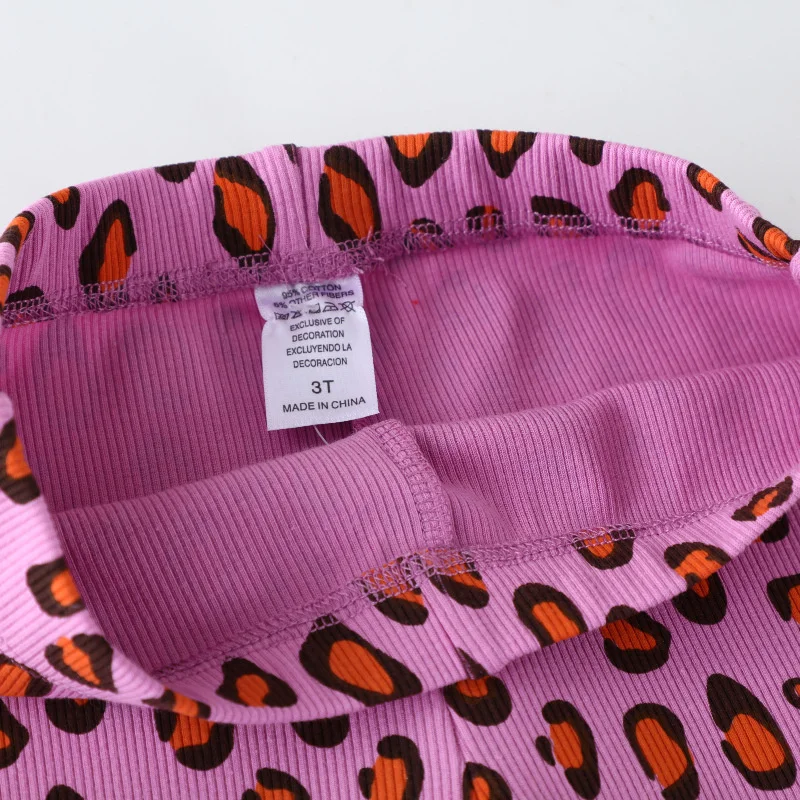 القفز متر ليوبارد مضيئة السراويل للأطفال 2-7T كامل طول قلم رصاص بنطلون الخريف الربيع موضة الأطفال طماق