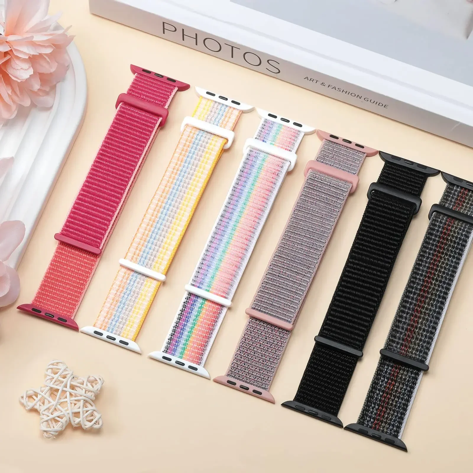 Nylon-Schlaufenarmband für Apple Watch Band 40 mm 44 mm 45 mm 42 mm 41 mm 38 mm Smart-Gürtelarmband für IWatch Ultra 49 mm 8/7/6/SE/5/4/3 – Detail 1