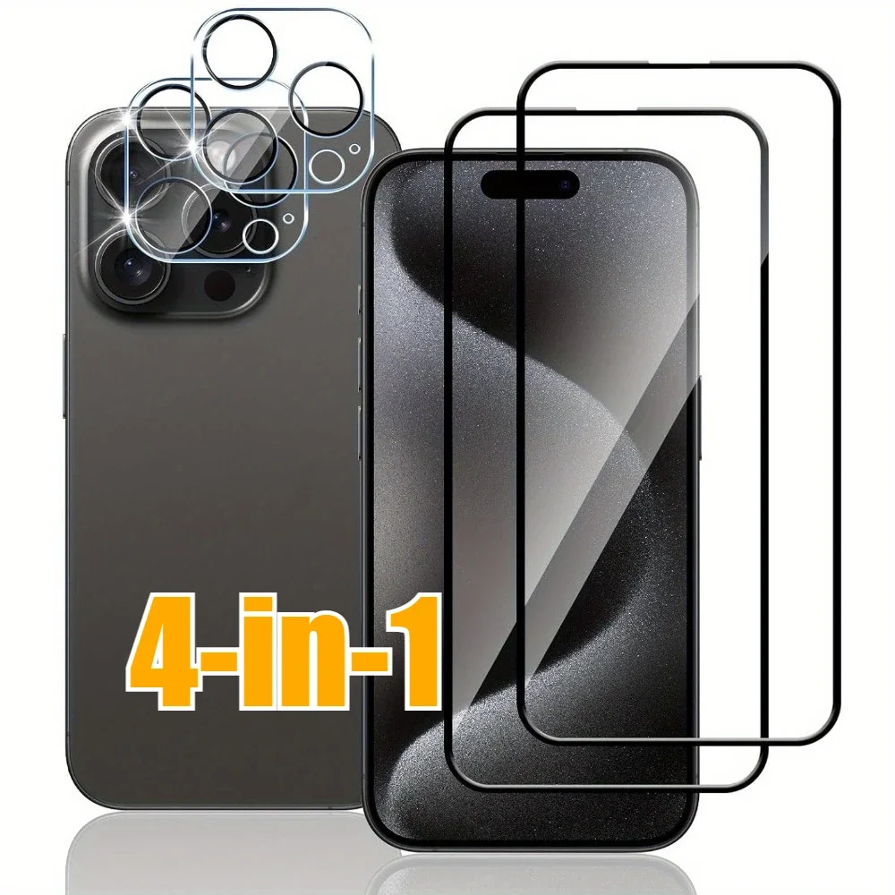 4-in-1 Full Cover Displayschutzfolie für iPhone 17 16 15 14 Pro Max 17 Air Camera Lens Film für iPhone 13 12 11 Pro 16e 15 14 Plus