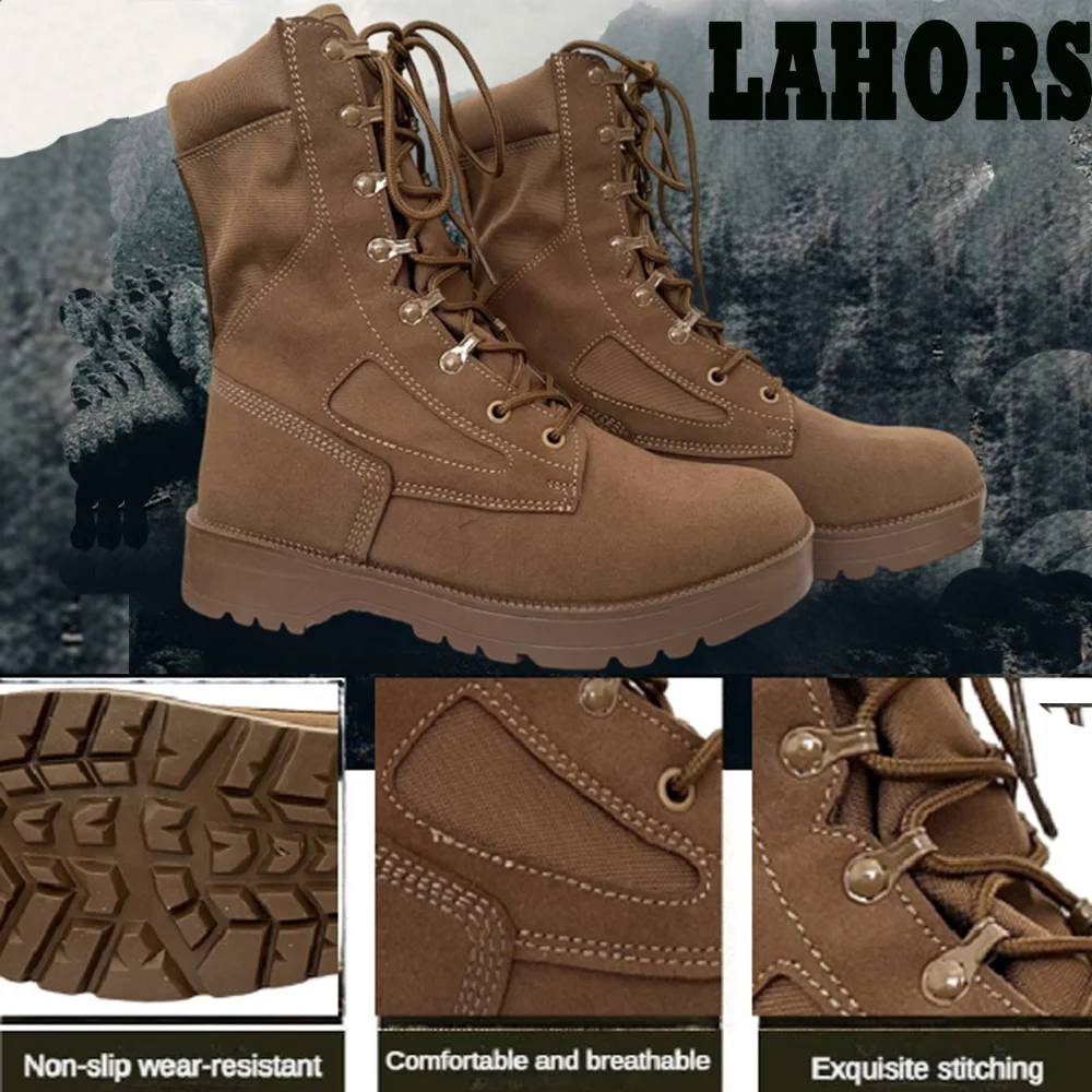 LAHORS Brand Man Combat Tactical Boots Waterproof Outdoor Hiking Shoes Desert Army Boots Breathable Male Ankle Boots