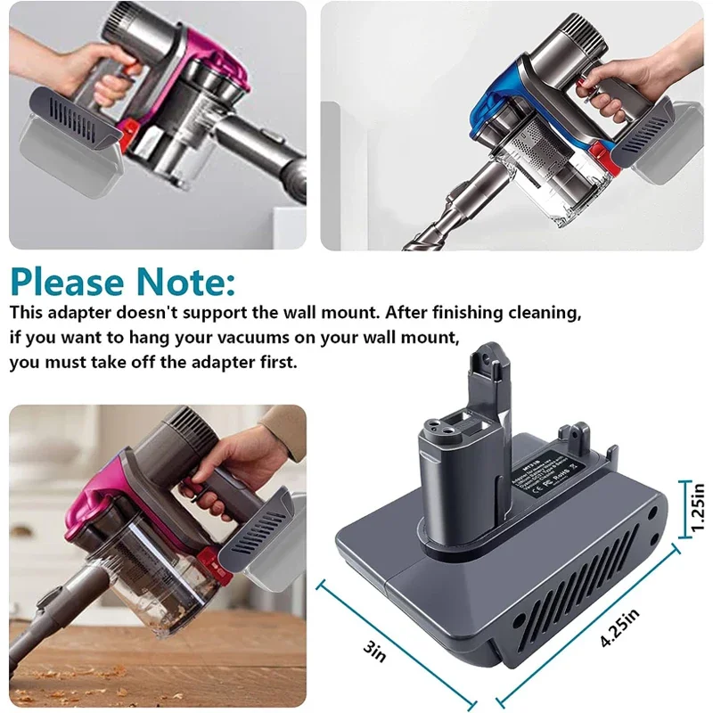 DC31 Type B Battery Adapter for Makita 18V Li-ion Battery to Replace for Dyson Type B DC30 DC34 DC35 DC44 DC45 Vacuum Cleaners