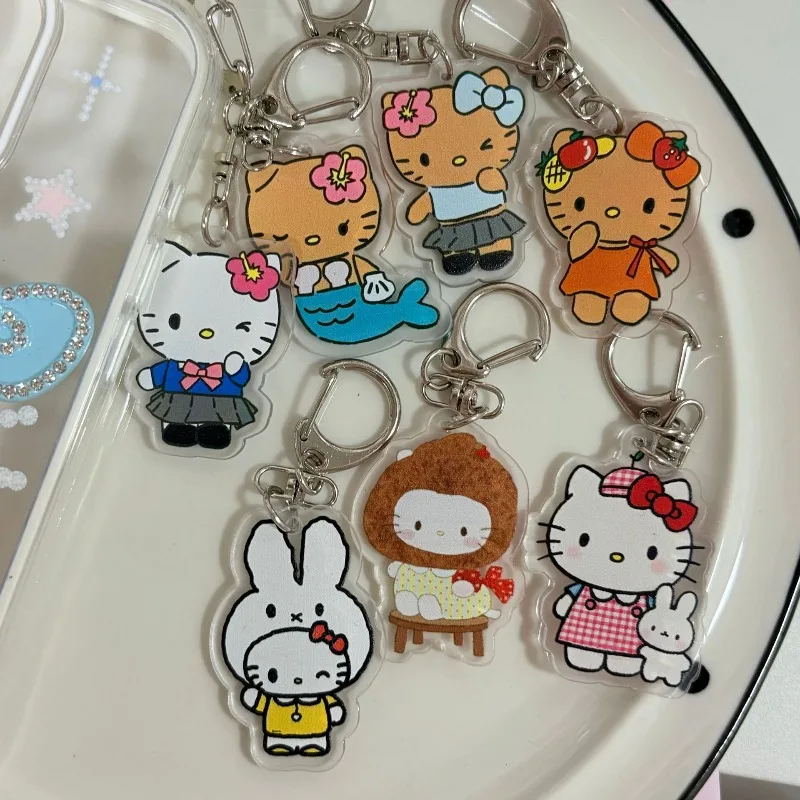 

Hello Kitty Keychain Cute Cartoon Backpack Decoration Phone Case Accessories Desktop Decoration Women Products Student Wholesale