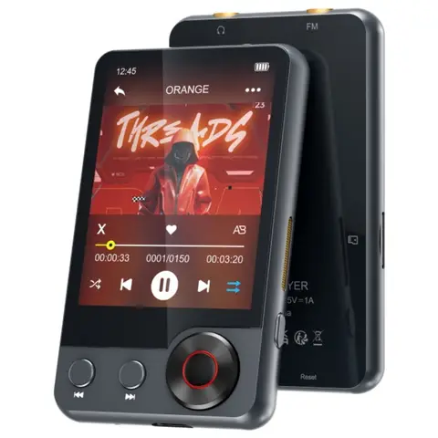 128GB MP3 player (with Bluetooth 5.3), 2.4’ portable full touchscreen music player (with speakers and Micro SD card slot)