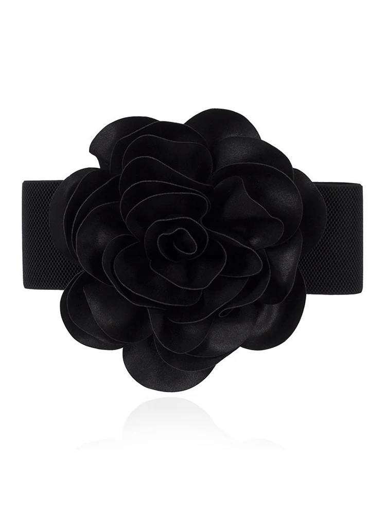 3D Flowers Women Belt Solid Color Versatile Elegant Patchwork Fashion New 2023 Female Chic Style Female Clothes 15KB4668