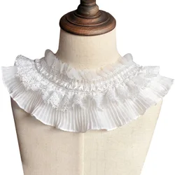 8cm Doll Dress Wedding Clothes Lace Fabric Embroidered Ruffle Trim DIY Dress Apparel Collar Sewing Decoration