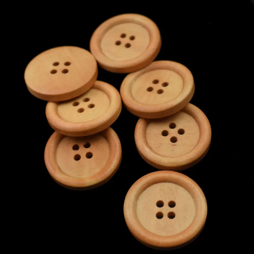 10PCS Mixed Wooden Buttons Natural Color Round 4-Holes Sewing Scrapbooking DIY Clothes Buttons Sewing Accessories