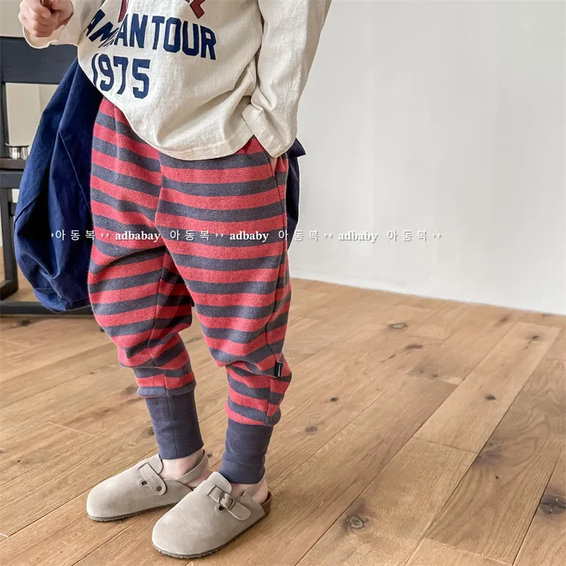 

2024 Spring New Children Cotton Pants Autumn Fashion Baby Toddler Trousers Korean Kids Clothing Girls Boys Clothes 1 To 7 Years