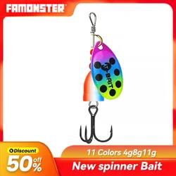4g/8g/11g Famonster Fishing Lure  Spinner Spoon Metal Sequins Baits for Bass Trout Perch Pike Rotating Trout Hard Leurre Jig