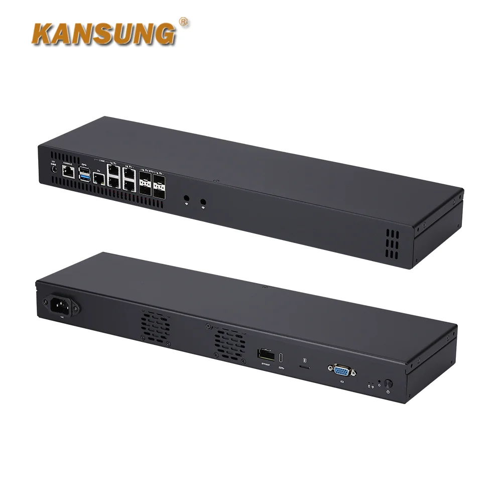 Server 1U Rete Hosting 4x10G SFP+ 5x2.5G Intel LAN Denverton Atom C3558 C3758R C3808 C3908 Firewall Mini Router PC