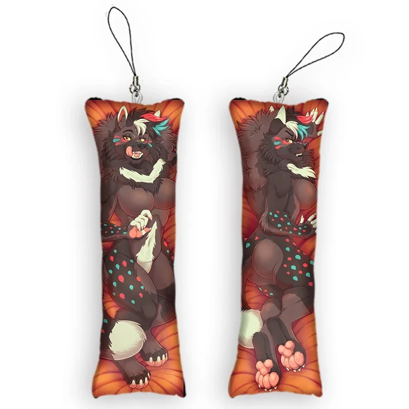 

New Fashion New Pattern Keychain Furry Pike (Muttasaur) Mini Dakimakura Pendant Double-Sided Print Hanging Ornament Cute Small B