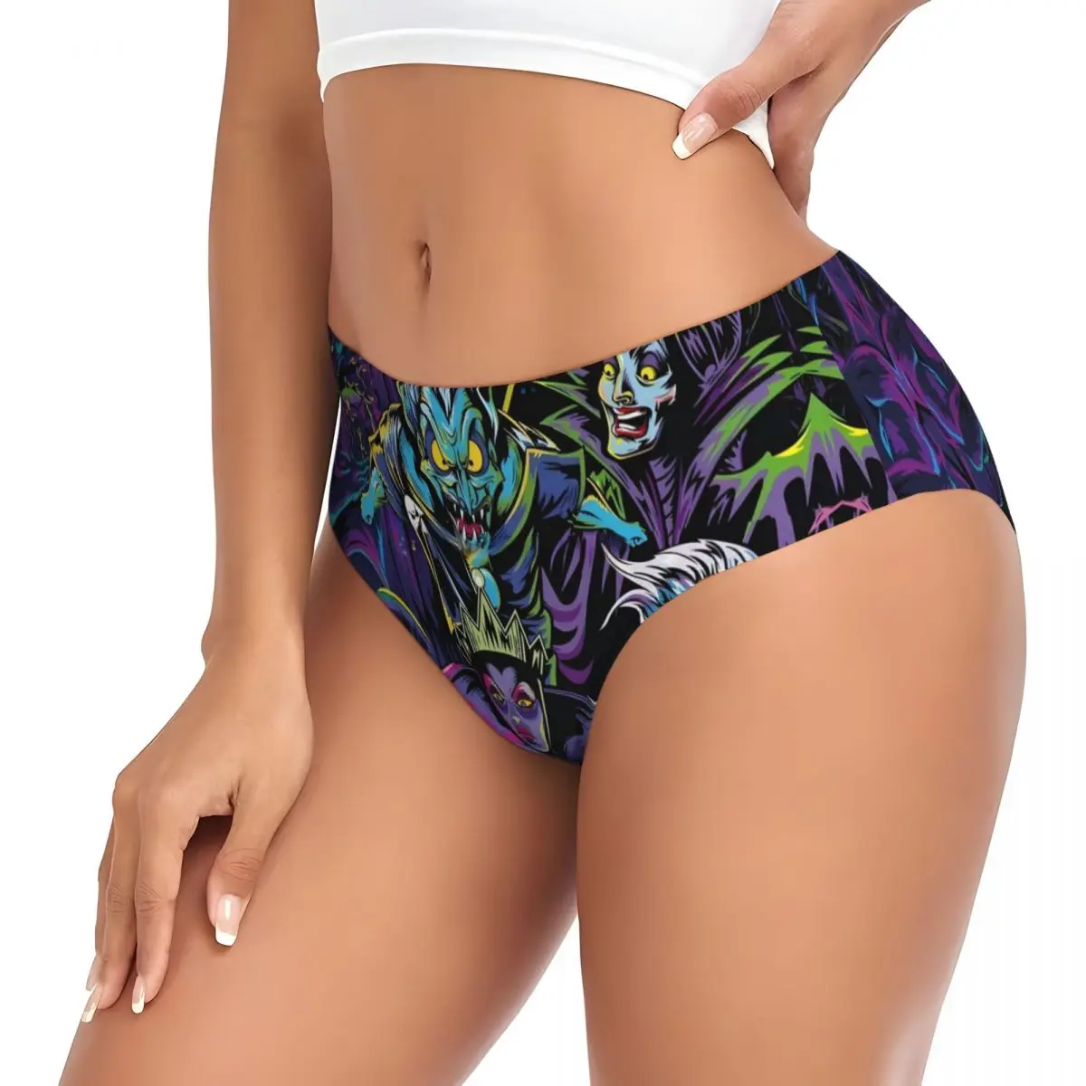 Le donne personalizzate cattivi maleficent mutandine stretch cartoni animati slip intimo