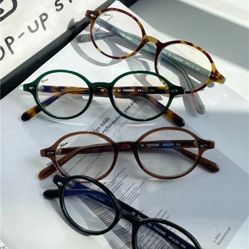 Anti Blue Light Myopia Glasses Men Ultra Light Retro Small Round Frame Myopia Glasses for Women Artistic Frame Glasses 0 To -4.0 image 6