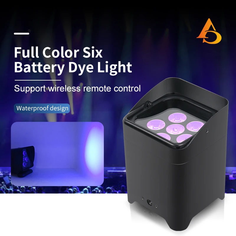 4pcs 6x18w RGBWAUV LED Battery Par  Black or white case Wireless DMX512 Phone WIFE  For Party DJ Disco Restaurant Wedding