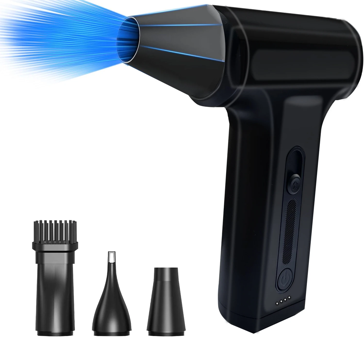 

Black Compressed Air Duster Electric Rechargeable Cordless Air Blower Compressed Air For Cleaning Computer Keyboard