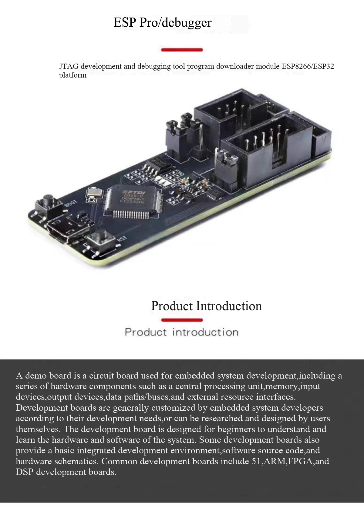 ESP Pro JTAG Entwicklungs- und Debugging-Tool, Programmiermodul für die ESP8266/ESP32-Plattform – Detail 2