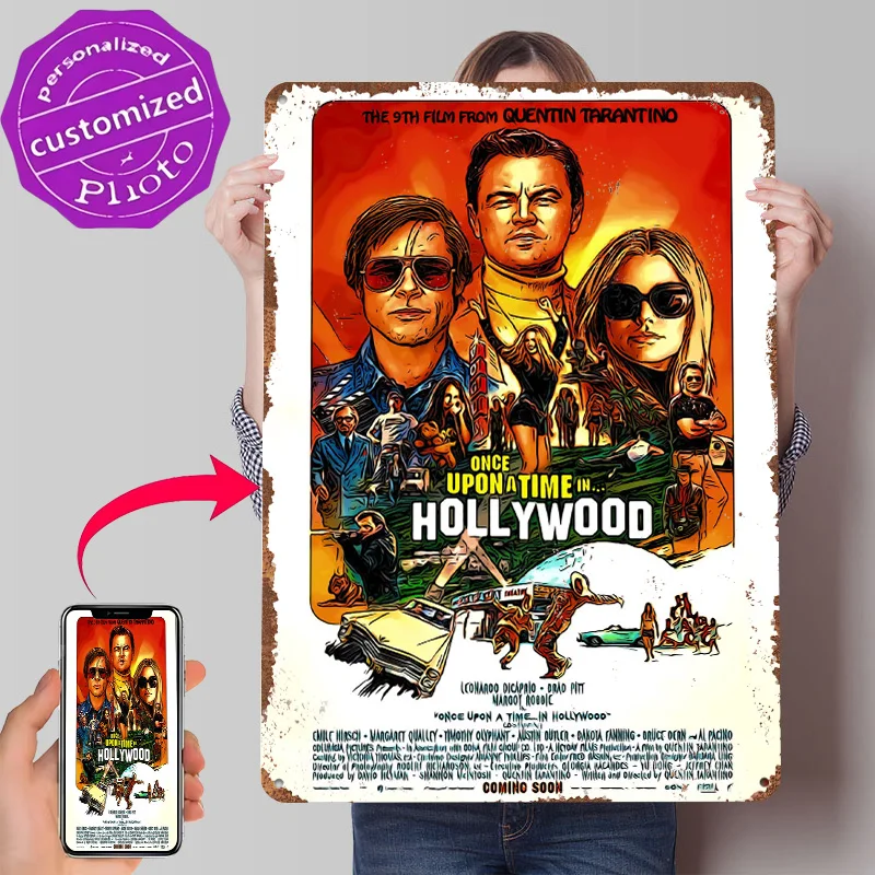 Once Upon A Time In Holly Tin Poster Customized Wall Art Retro Vintage Metal Signs for Fans Room Interior Accessories Desk Decor